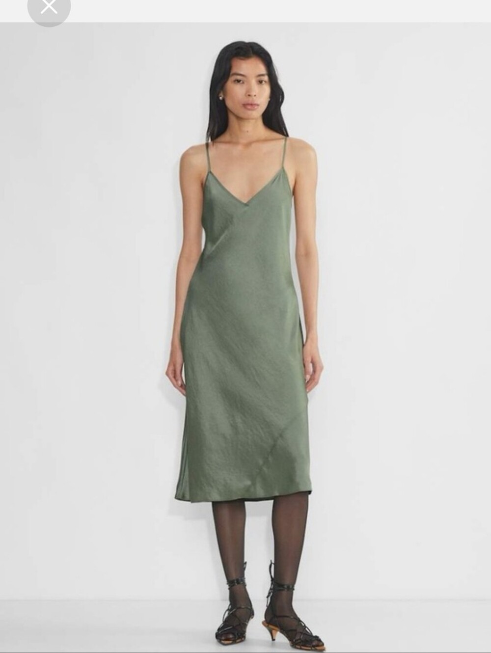 Wilfred Sage Green Slip Midi Dress